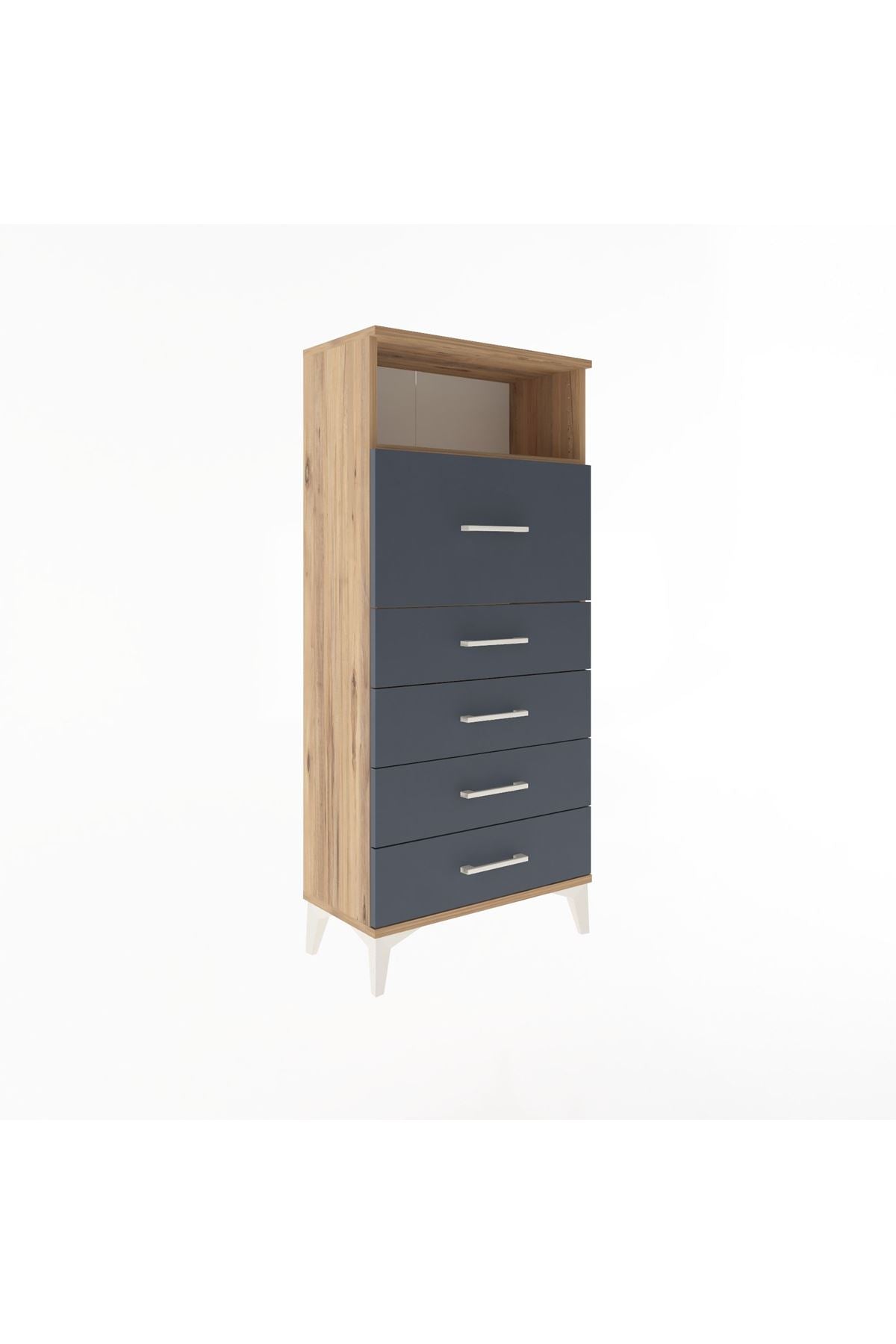 Arges Dolap Tek Raflı 5 Çekmeceli 60x30x134 - S17M086V8A