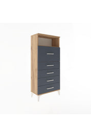 Arges Dolap Tek Raflı 5 Çekmeceli 60x30x134 - S17M086V8A