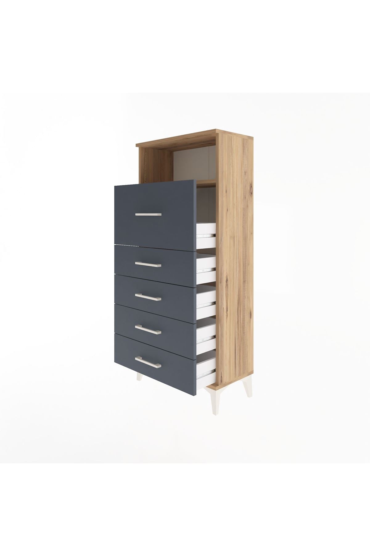 Arges Dolap Tek Raflı 5 Çekmeceli 60x30x134 - S17M086V8A