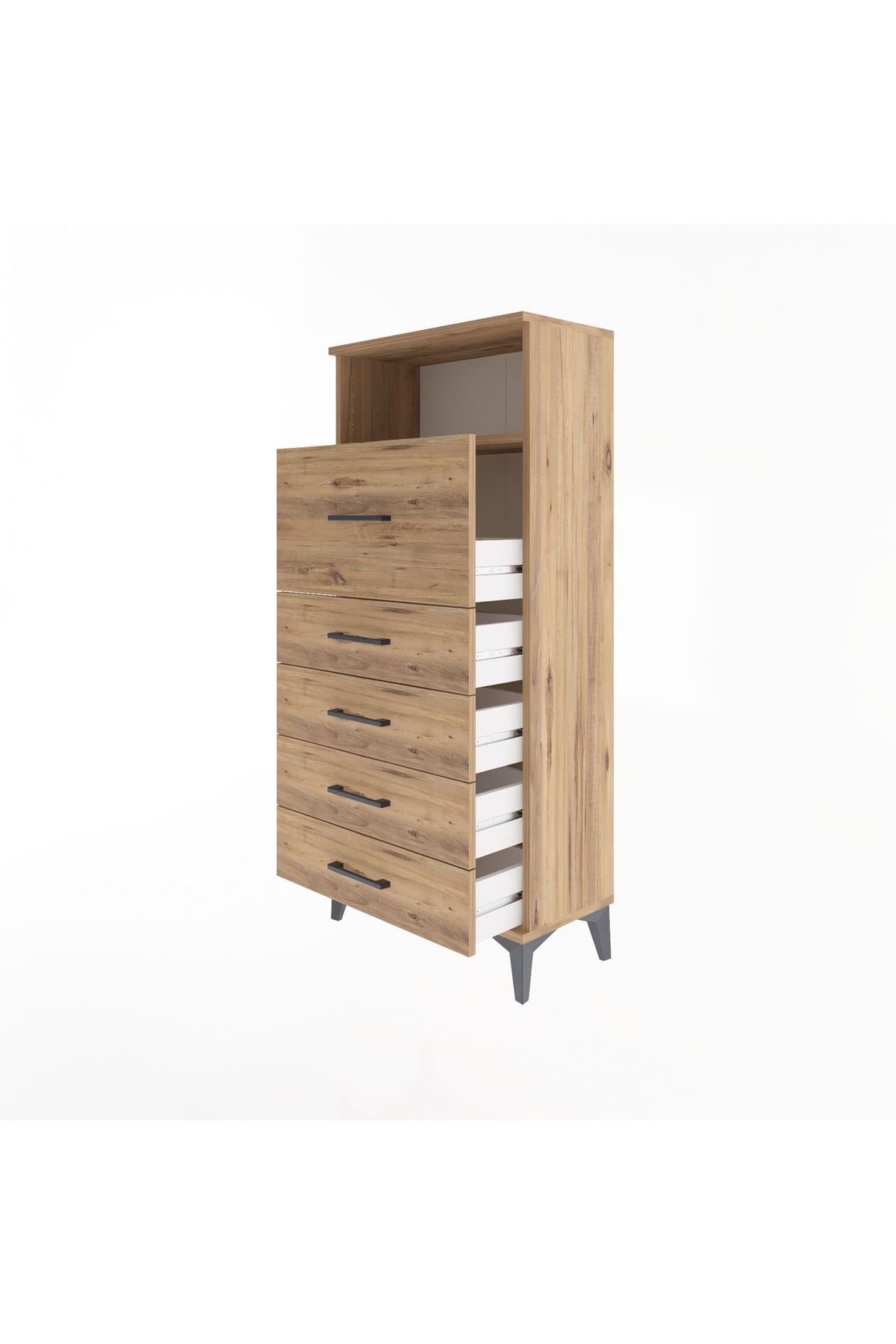 Arges Dolap Tek Raflı 5 Çekmeceli 60x30x134 - S17M086V9A