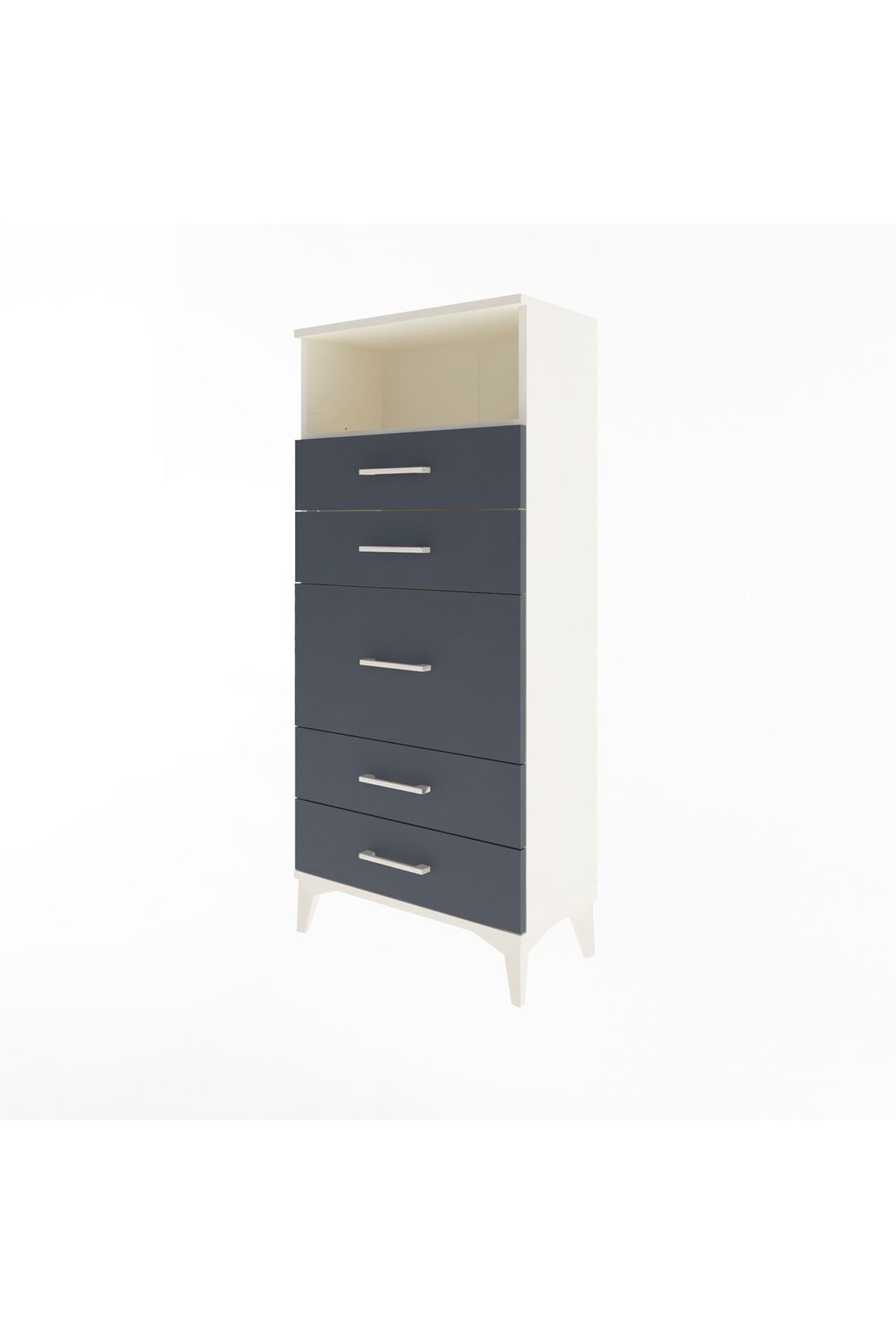 Arges Dolap Tek Raflı 5 Çekmeceli 60x30x134 - S17M087V2A