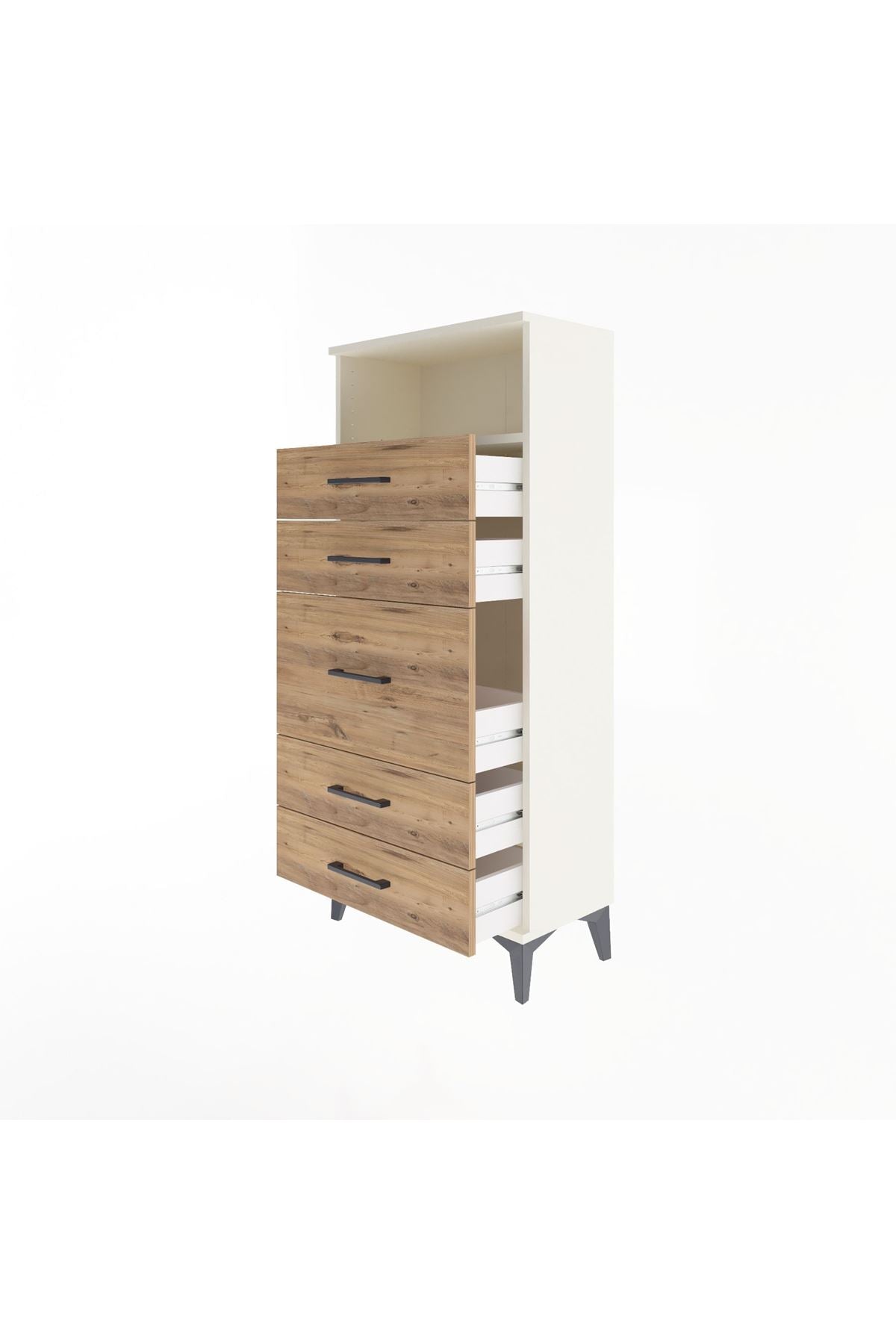 Arges Dolap Tek Raflı 5 Çekmeceli 60x30x134 - S17M087V3A
