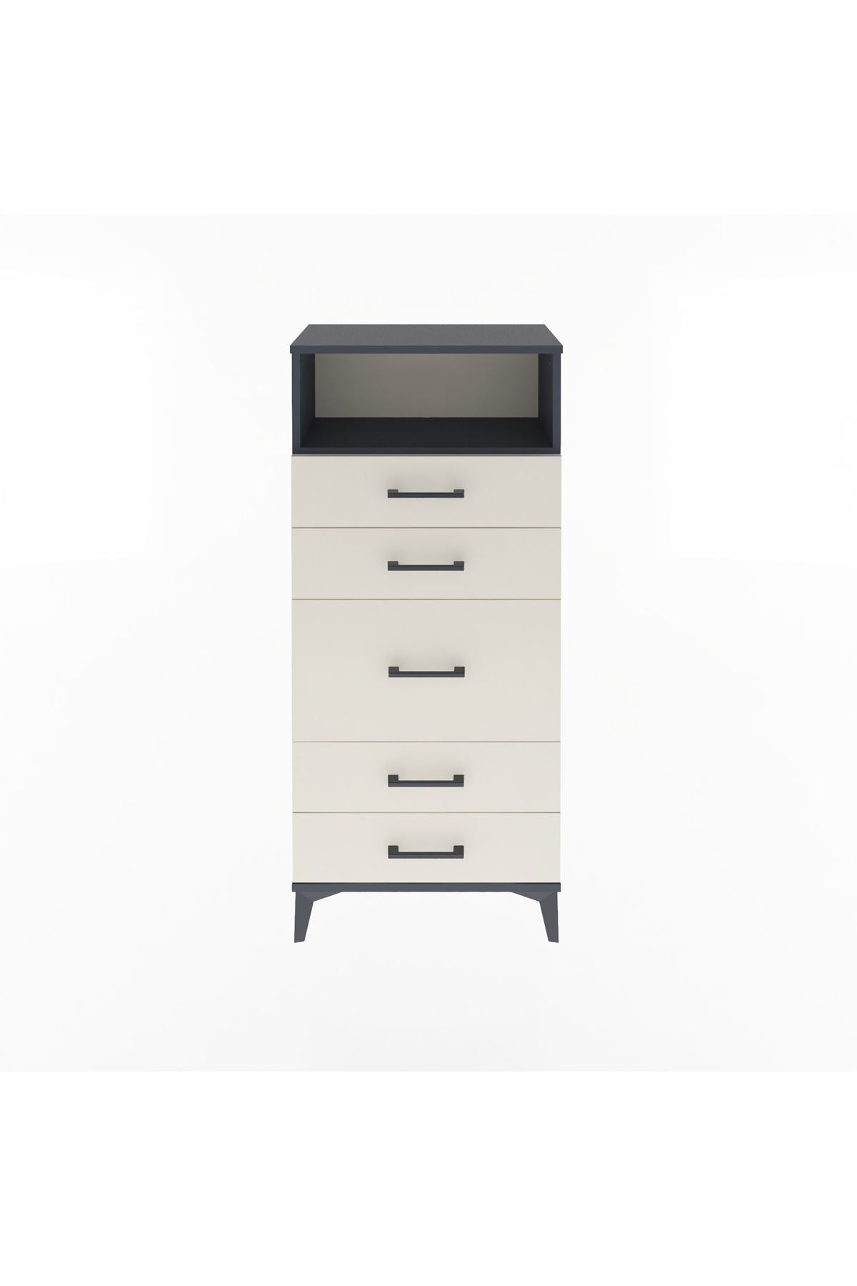 Arges Dolap Tek Raflı 5 Çekmeceli 60x30x134 - S17M087V4A