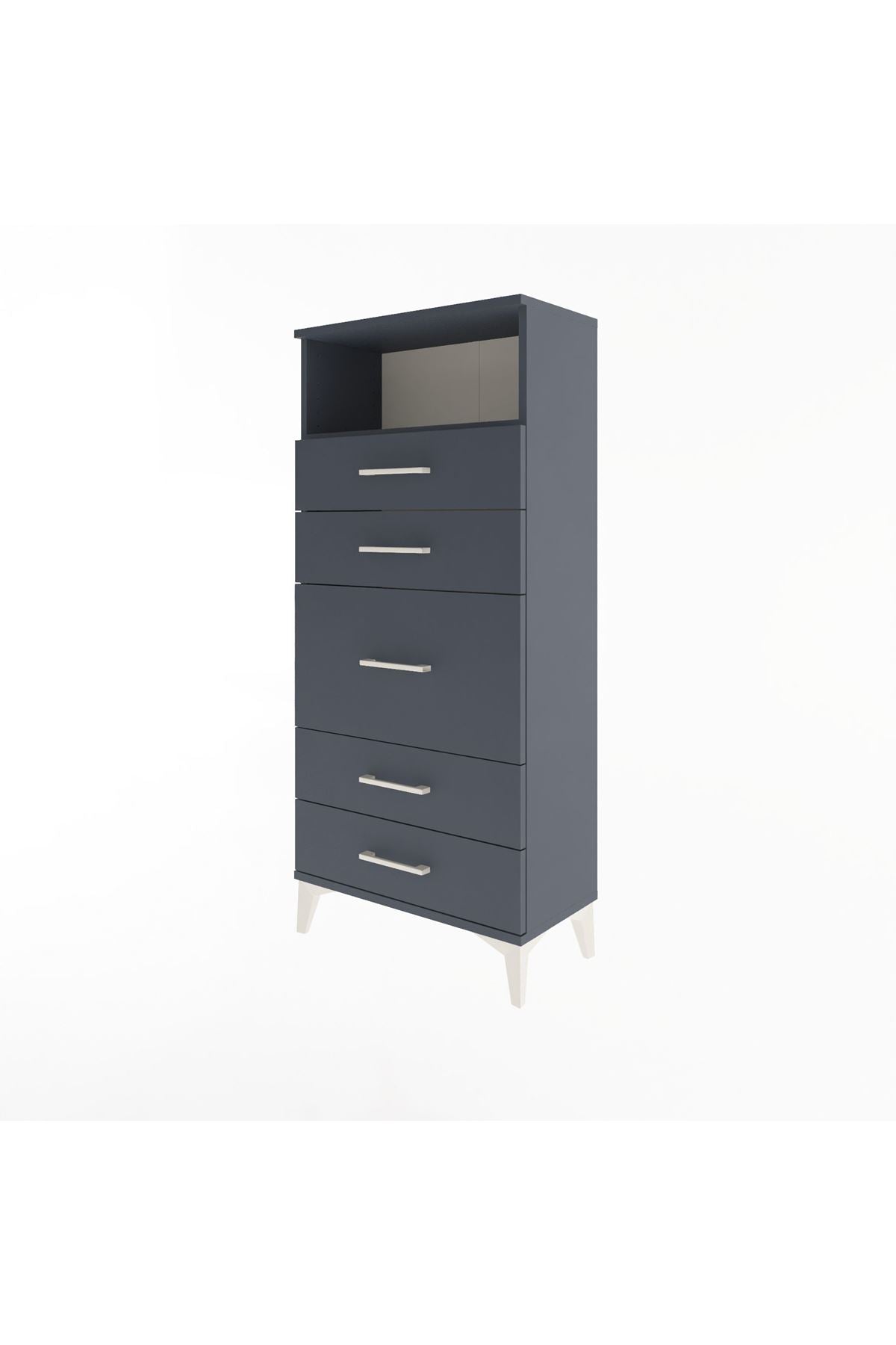 Arges Dolap Tek Raflı 5 Çekmeceli 60x30x134 - S17M087V5A