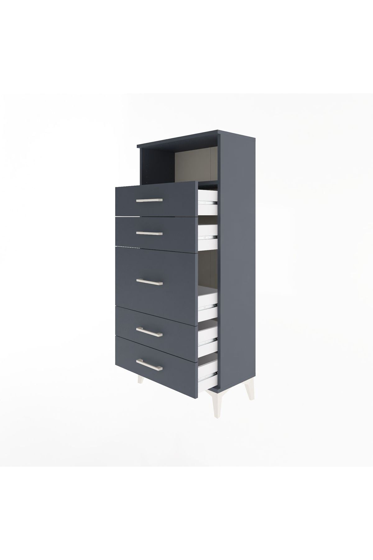 Arges Dolap Tek Raflı 5 Çekmeceli 60x30x134 - S17M087V5A