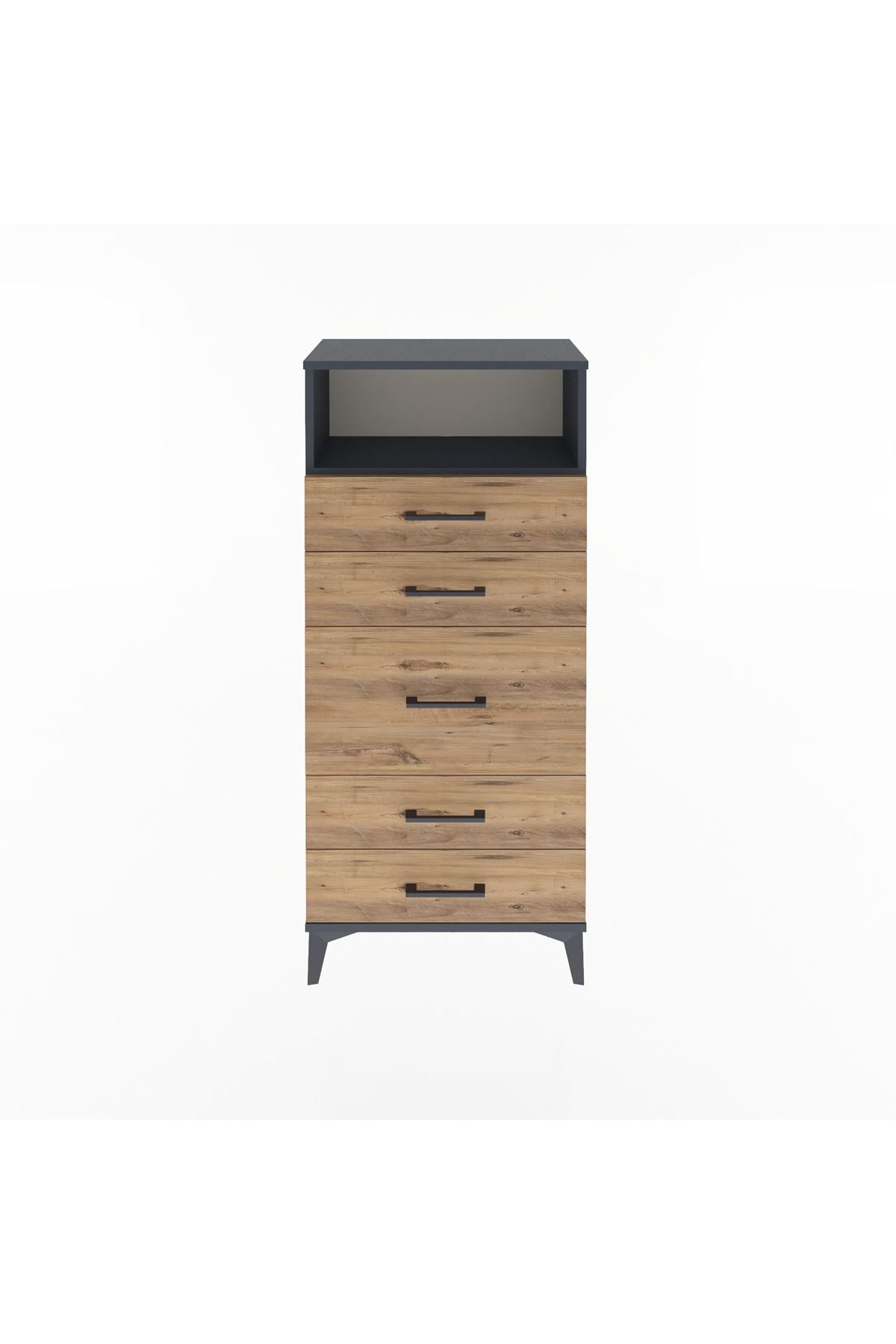 Arges Dolap Tek Raflı 5 Çekmeceli 60x30x134 - S17M087V6A