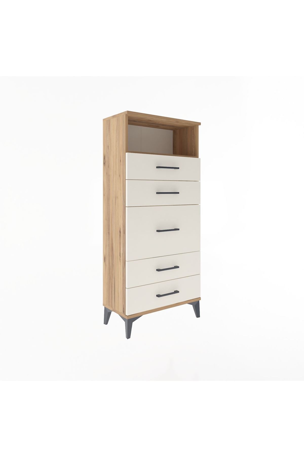 Arges Dolap Tek Raflı 5 Çekmeceli 60x30x134 - S17M087V7A