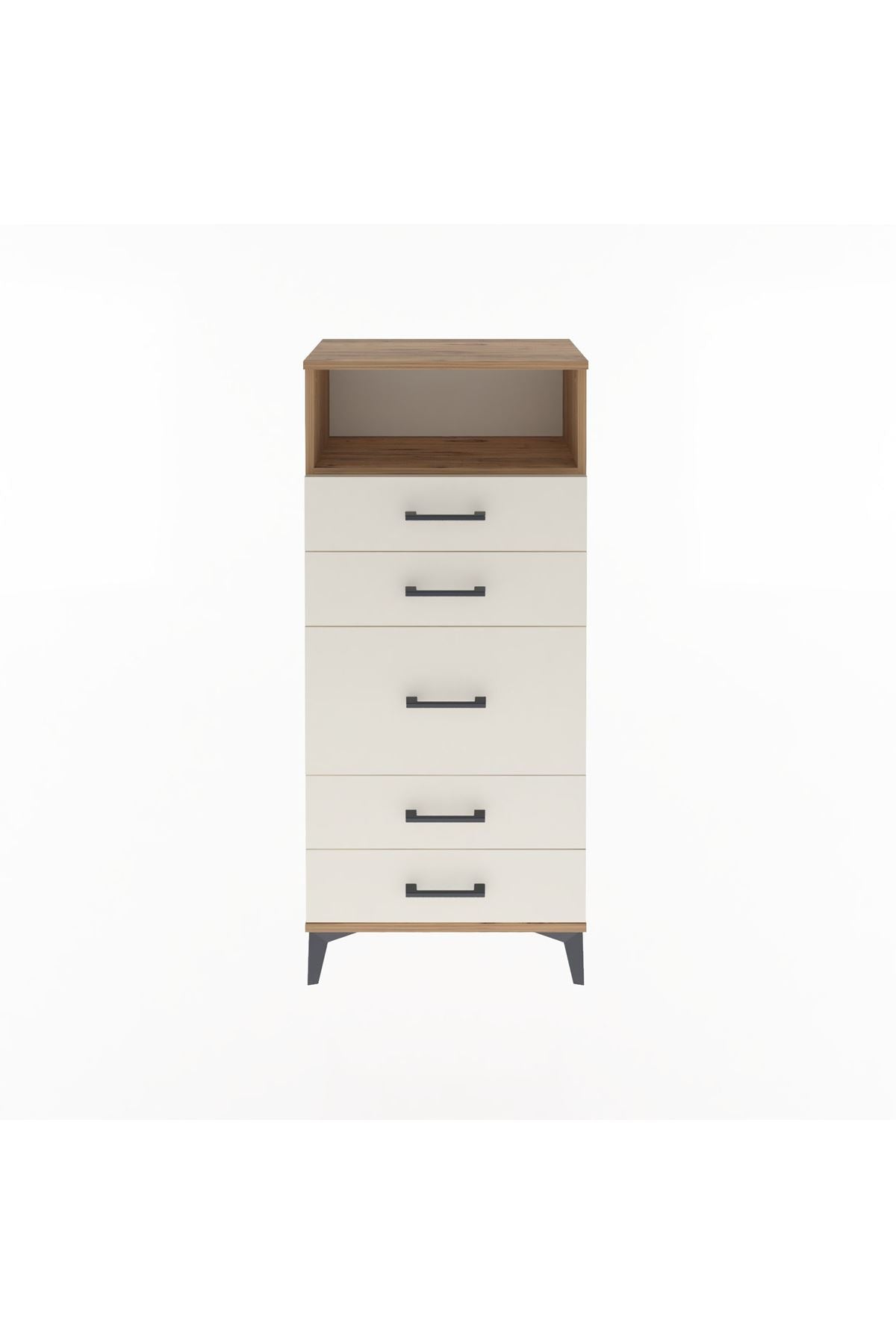 Arges Dolap Tek Raflı 5 Çekmeceli 60x30x134 - S17M087V7A