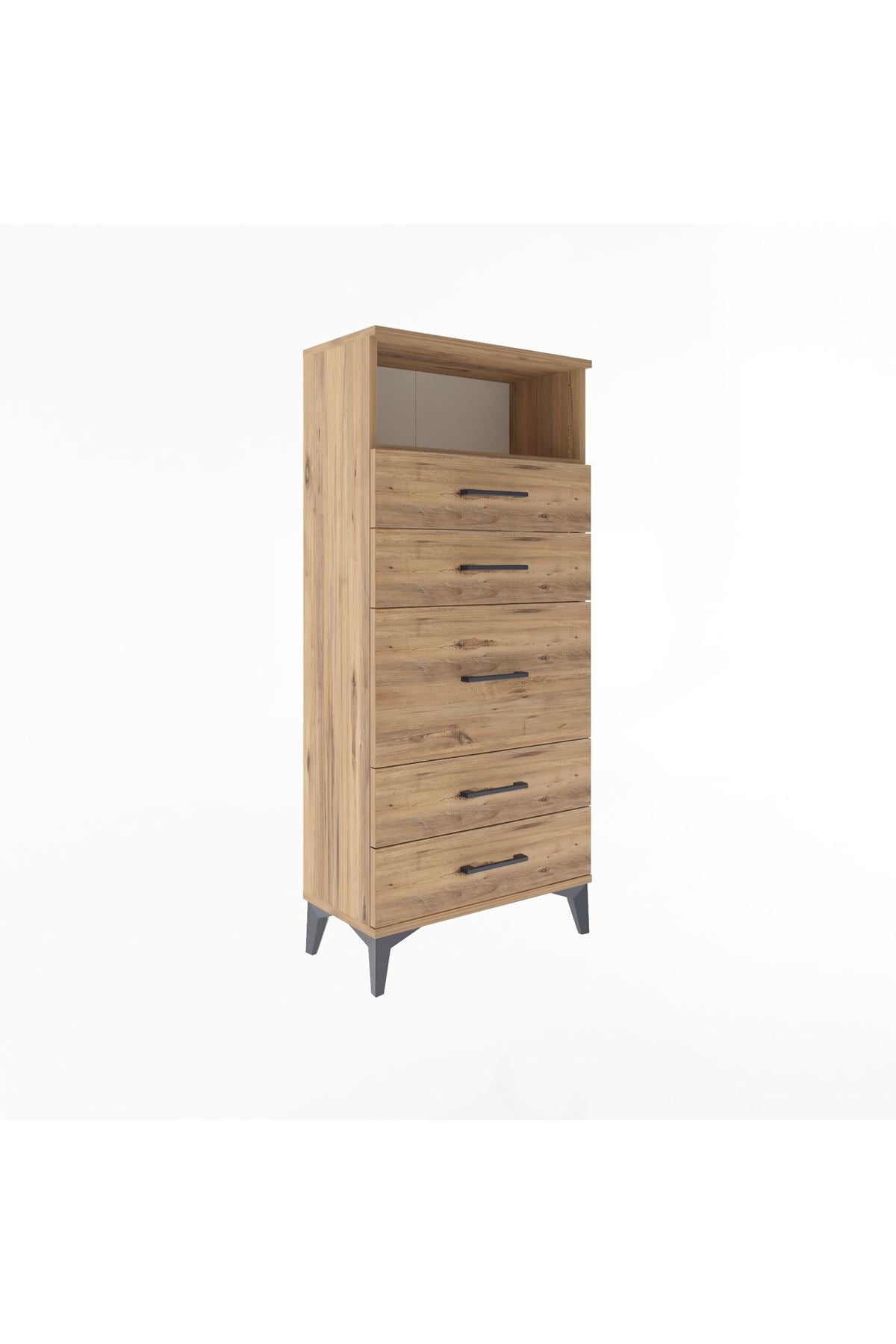 Arges Dolap Tek Raflı 5 Çekmeceli 60x30x134 - S17M087V9A