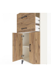 Arges Dolap Tek Raflı 2 Çekmeceli 2 Kapaklı 60x30x134 - S17M089V3A