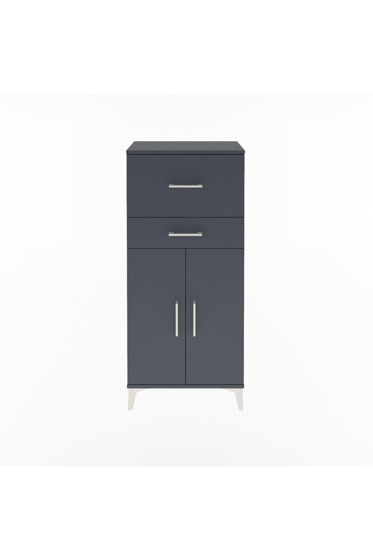 Arges Dolap Tek Raflı 2 Çekmeceli 2 Kapaklı 60x30x134 - S17M089V5A