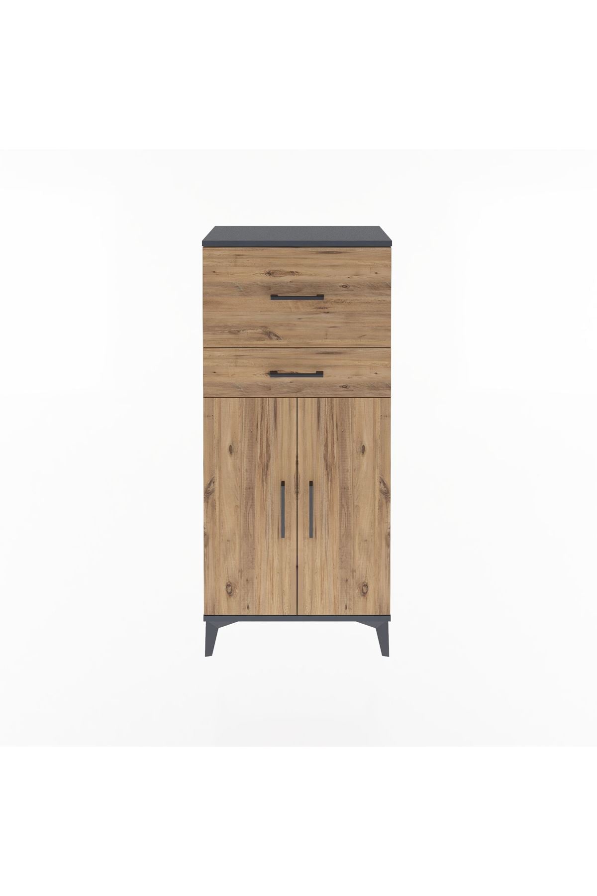Arges Dolap Tek Raflı 2 Çekmeceli 2 Kapaklı 60x30x134 - S17M089V6A