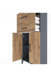Arges Dolap Tek Raflı 2 Çekmeceli 2 Kapaklı 60x30x134 - S17M089V6A