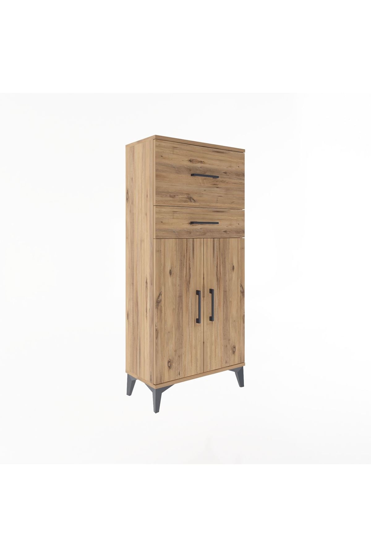 Arges Dolap Tek Raflı 2 Çekmeceli 2 Kapaklı 60x30x134 - S17M089V9A
