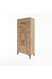 Arges Dolap Tek Raflı 2 Çekmeceli 2 Kapaklı 60x30x134 - S17M089V9A