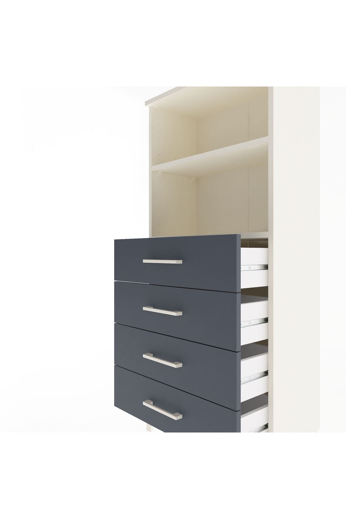 Arges Dolap 2 Raflı 4 Çekmeceli 60x30x134 - S17M053V2A