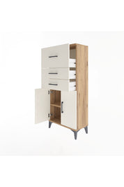 Arges Dolap Tek Raflı 3 Çekmeceli 2 Kapaklı 60x30x134 - S17M090V7A