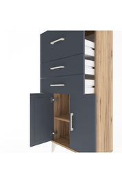 Arges Dolap Tek Raflı 3 Çekmeceli 2 Kapaklı 60x30x134 - S17M090V8A