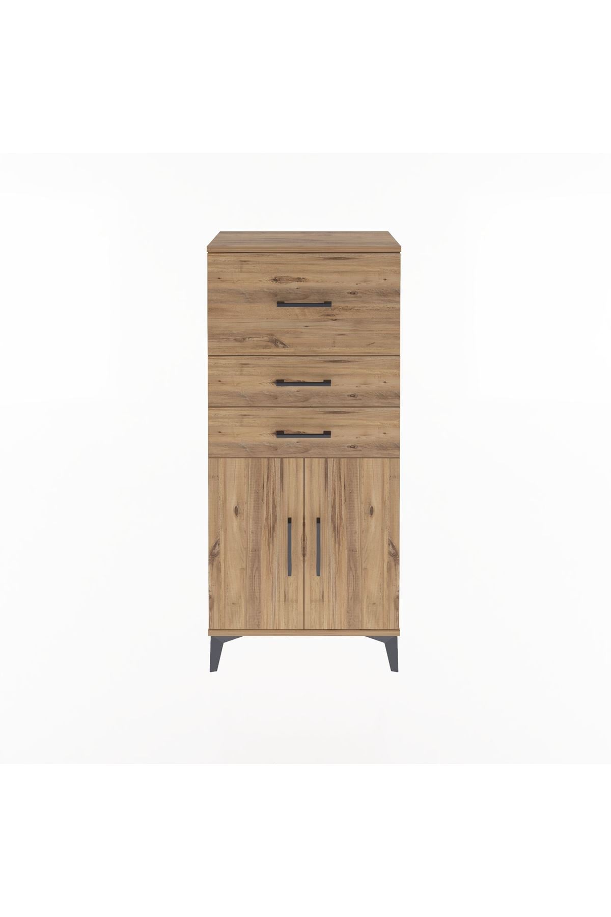Arges Dolap Tek Raflı 3 Çekmeceli 2 Kapaklı 60x30x134 - S17M090V9A