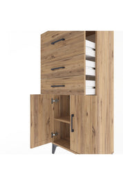 Arges Dolap Tek Raflı 3 Çekmeceli 2 Kapaklı 60x30x134 - S17M090V9A