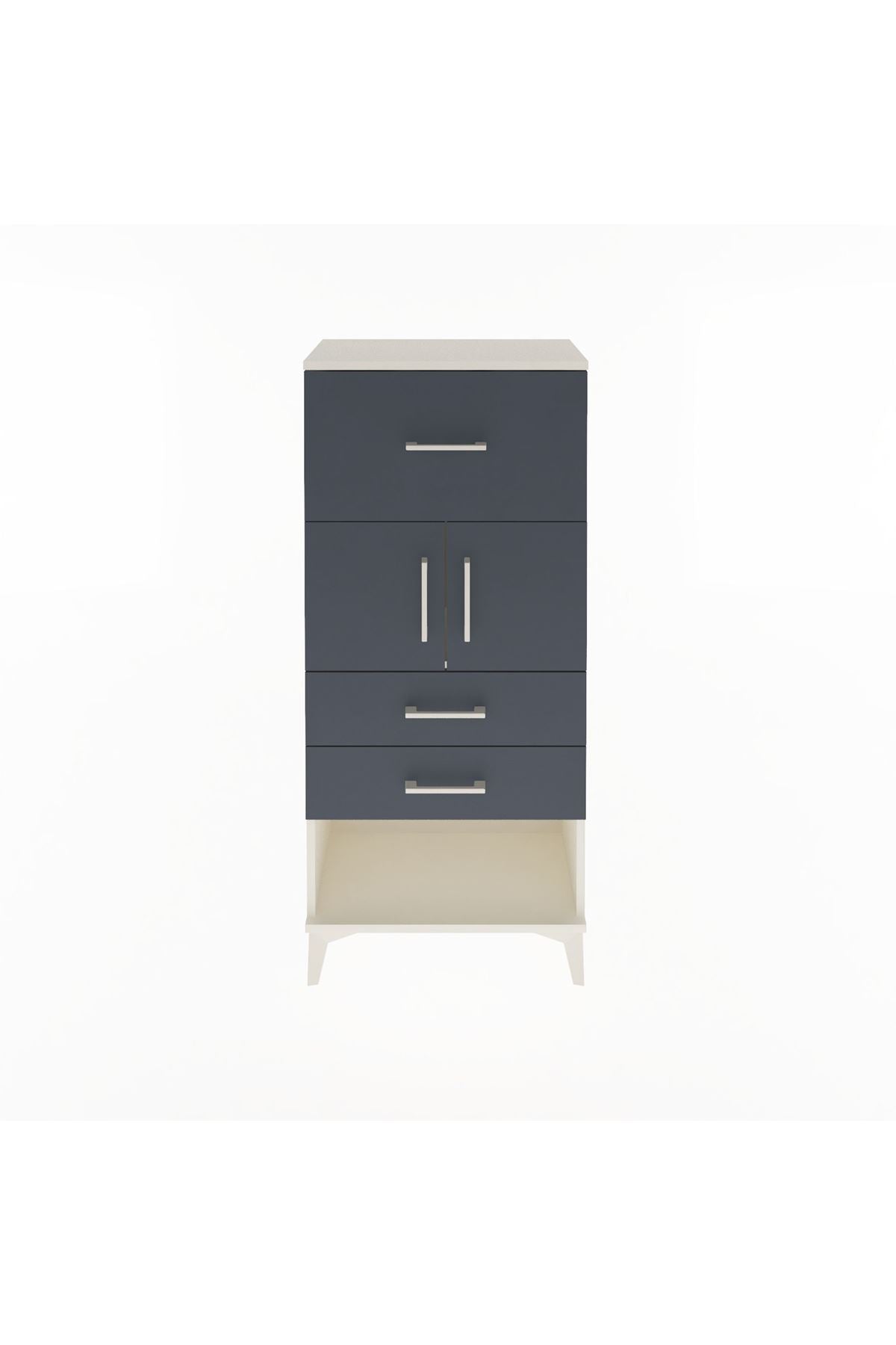 Arges Dolap Tek Raflı 3 Çekmeceli 2 Kapaklı 60x30x134 - S17M091V2A
