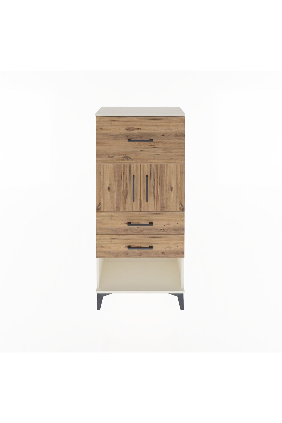 Arges Dolap Tek Raflı 3 Çekmeceli 2 Kapaklı 60x30x134 - S17M091V3A