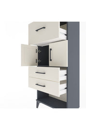 Arges Dolap Tek Raflı 3 Çekmeceli 2 Kapaklı 60x30x134 - S17M091V4A
