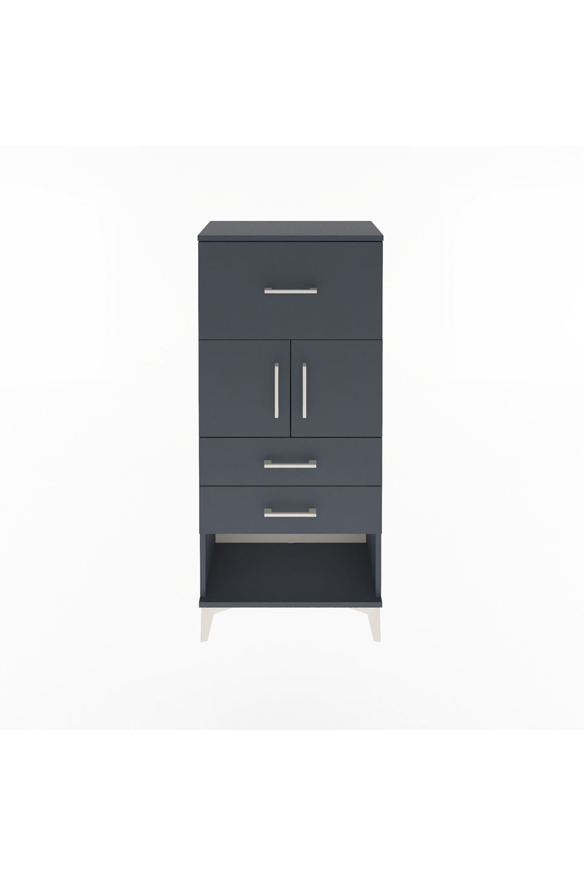 Arges Dolap Tek Raflı 3 Çekmeceli 2 Kapaklı 60x30x134 - S17M091V5A