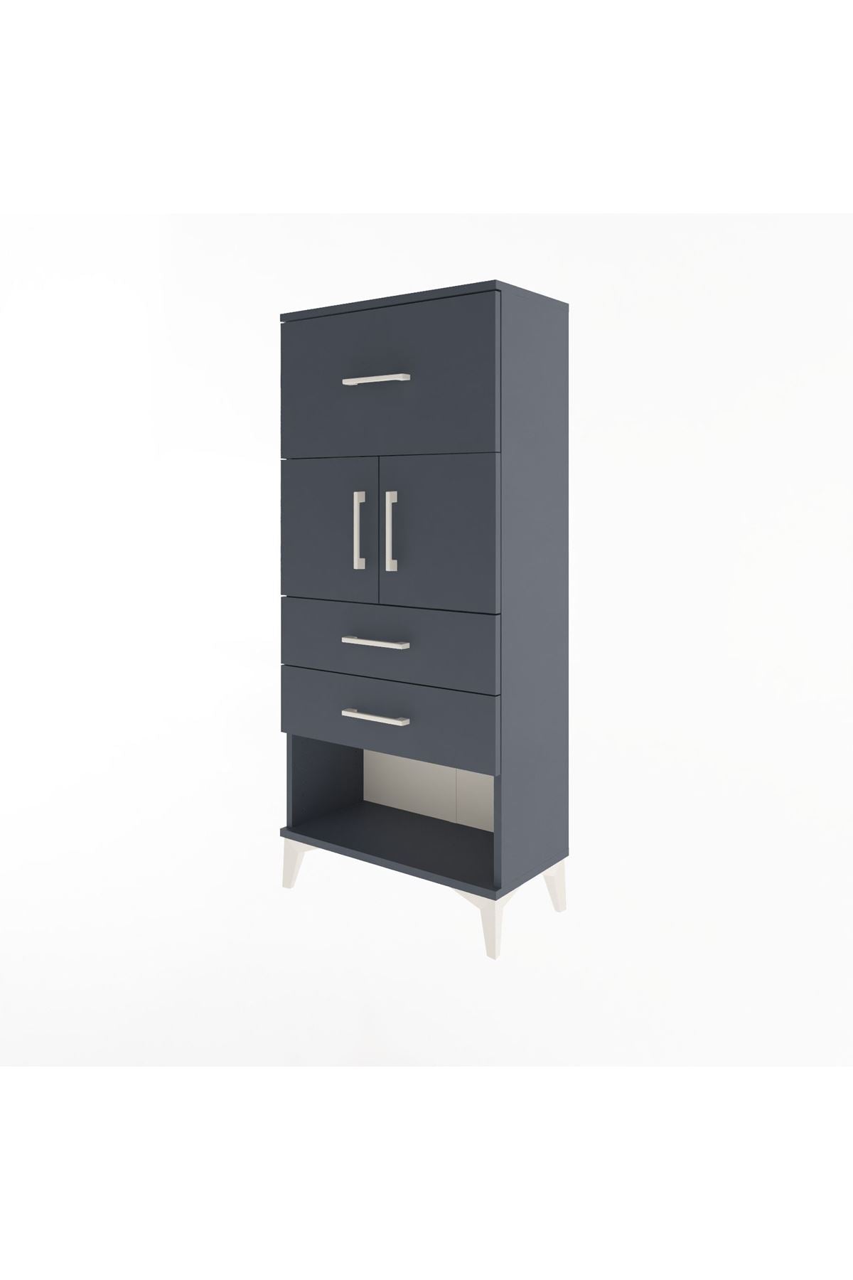 Arges Dolap Tek Raflı 3 Çekmeceli 2 Kapaklı 60x30x134 - S17M091V5A