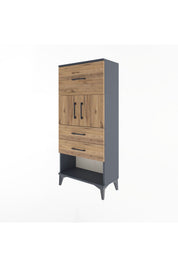 Arges Dolap Tek Raflı 3 Çekmeceli 2 Kapaklı 60x30x134 - S17M091V6A
