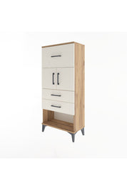 Arges Dolap Tek Raflı 3 Çekmeceli 2 Kapaklı 60x30x134 - S17M091V7A