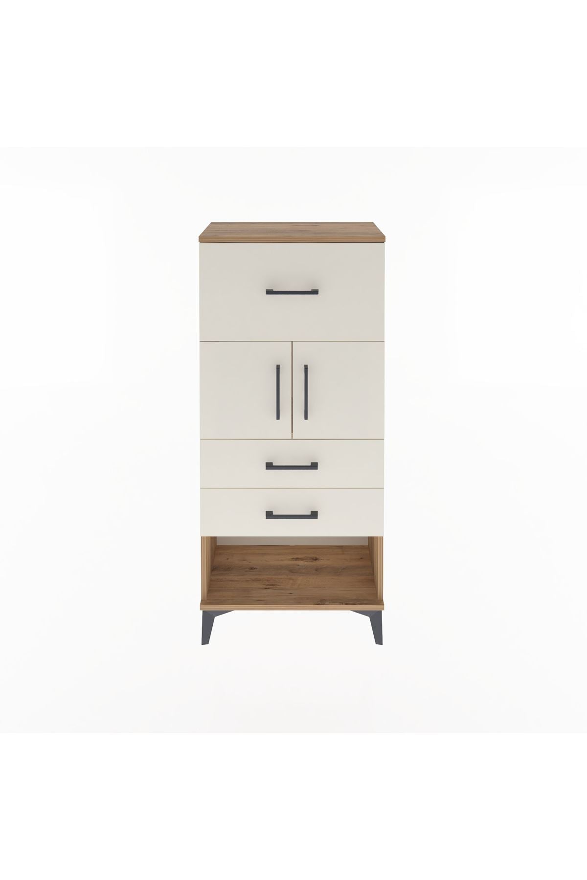 Arges Dolap Tek Raflı 3 Çekmeceli 2 Kapaklı 60x30x134 - S17M091V7A