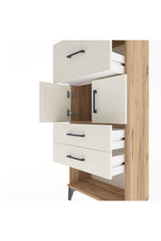 Arges Dolap Tek Raflı 3 Çekmeceli 2 Kapaklı 60x30x134 - S17M091V7A