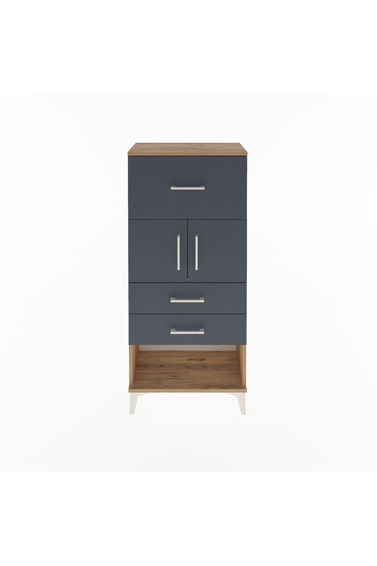 Arges Dolap Tek Raflı 3 Çekmeceli 2 Kapaklı 60x30x134 - S17M091V8A
