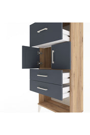 Arges Dolap Tek Raflı 3 Çekmeceli 2 Kapaklı 60x30x134 - S17M091V8A