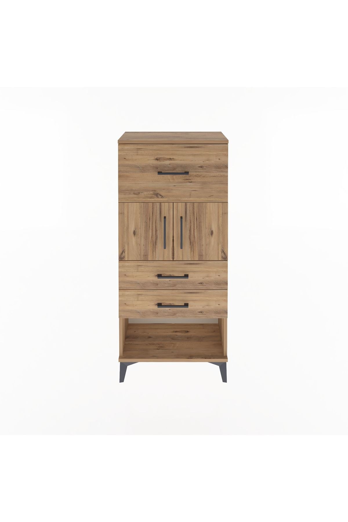 Arges Dolap Tek Raflı 3 Çekmeceli 2 Kapaklı 60x30x134 - S17M091V9A