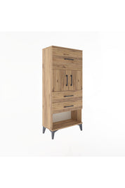 Arges Dolap Tek Raflı 3 Çekmeceli 2 Kapaklı 60x30x134 - S17M091V9A