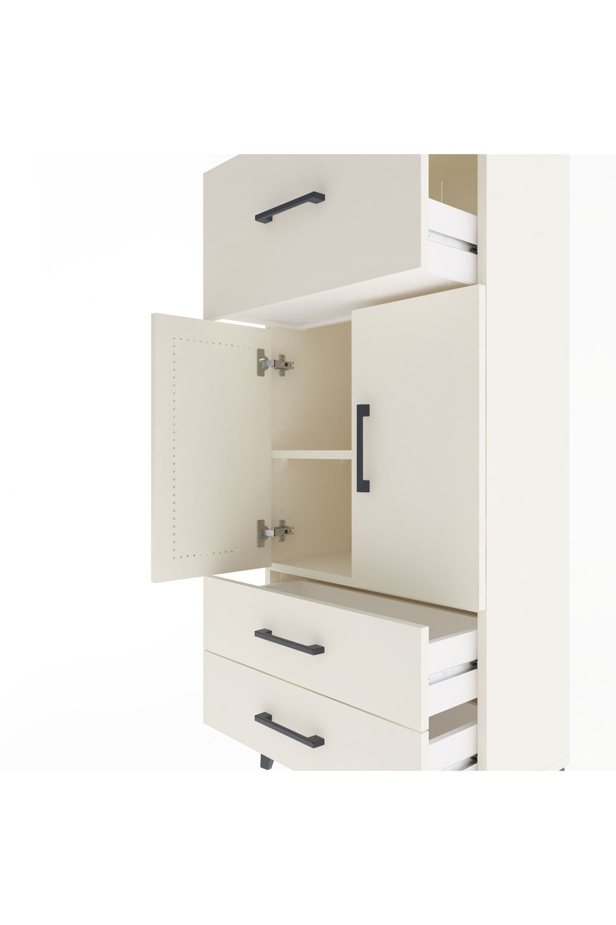 Arges Dolap 2 Raflı 3 Çekmeceli 2 Kapaklı 60x30x134 - S17M092V1A