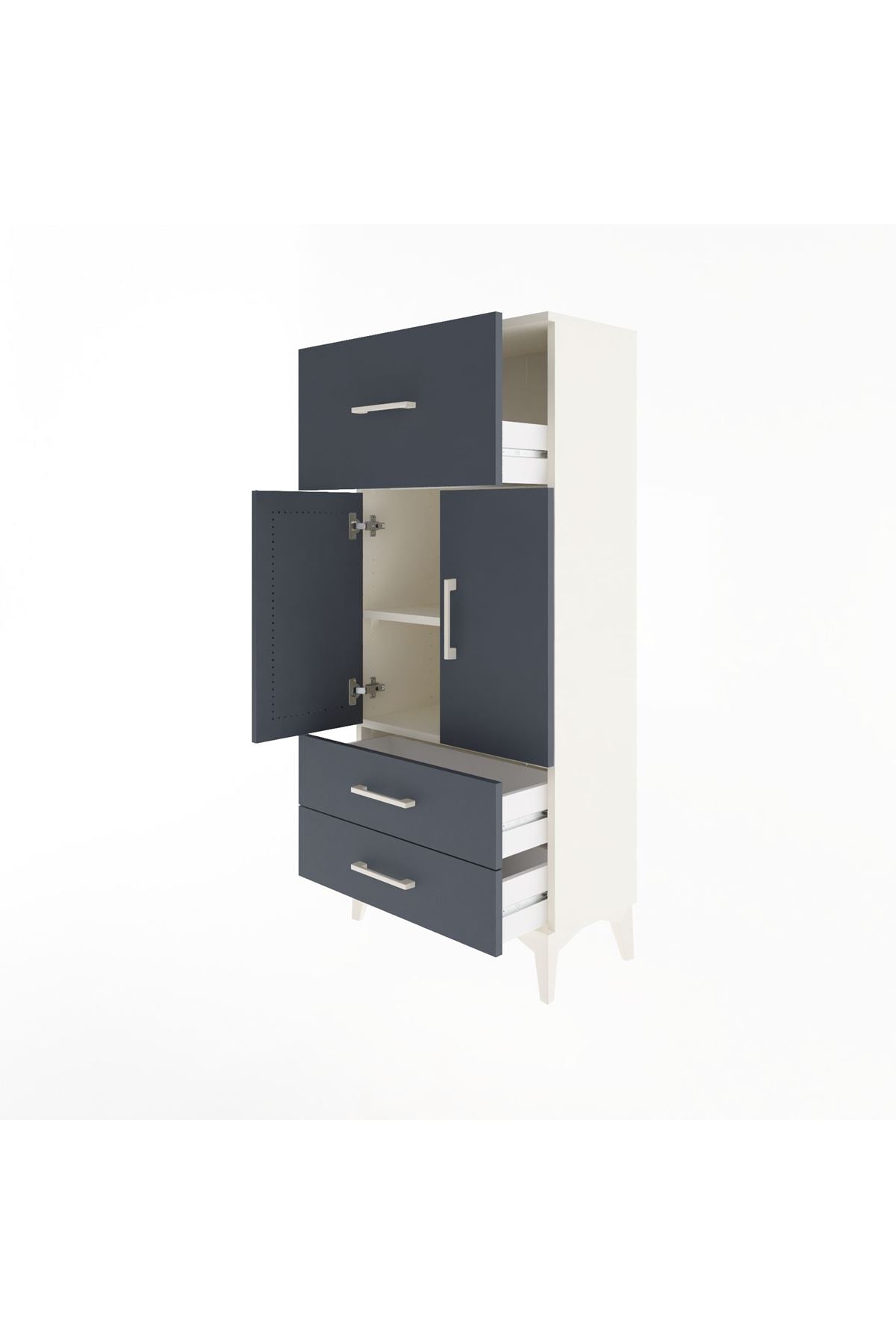 Arges Dolap 2 Raflı 3 Çekmeceli 2 Kapaklı 60x30x134 - S17M092V2A