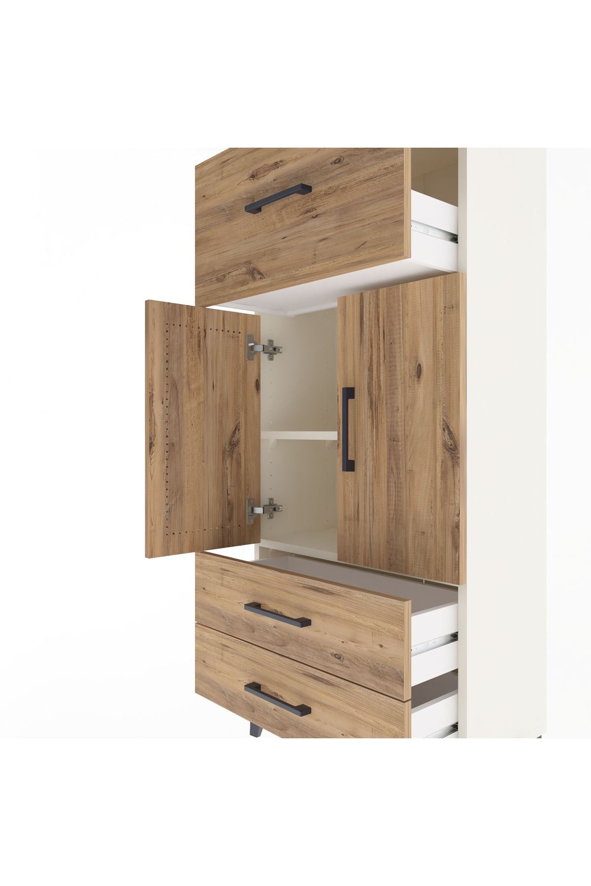 Arges Dolap 2 Raflı 3 Çekmeceli 2 Kapaklı 60x30x134 - S17M092V3A