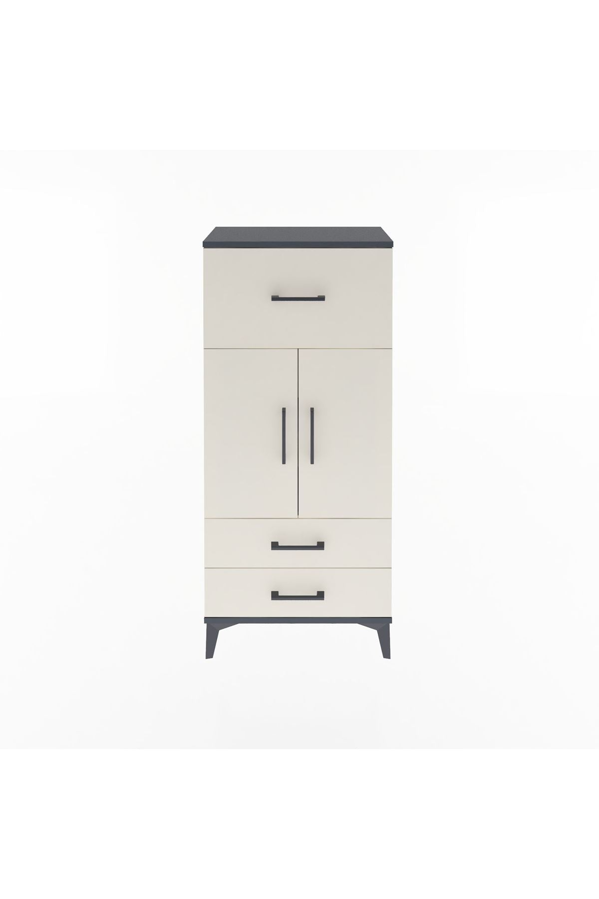 Arges Dolap 2 Raflı 3 Çekmeceli 2 Kapaklı 60x30x134 - S17M092V4A