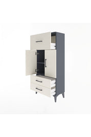 Arges Dolap 2 Raflı 3 Çekmeceli 2 Kapaklı 60x30x134 - S17M092V4A