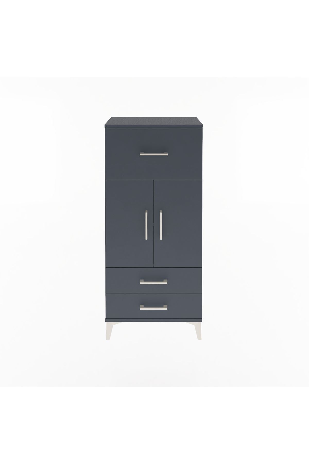 Arges Dolap 2 Raflı 3 Çekmeceli 2 Kapaklı 60x30x134 - S17M092V5A