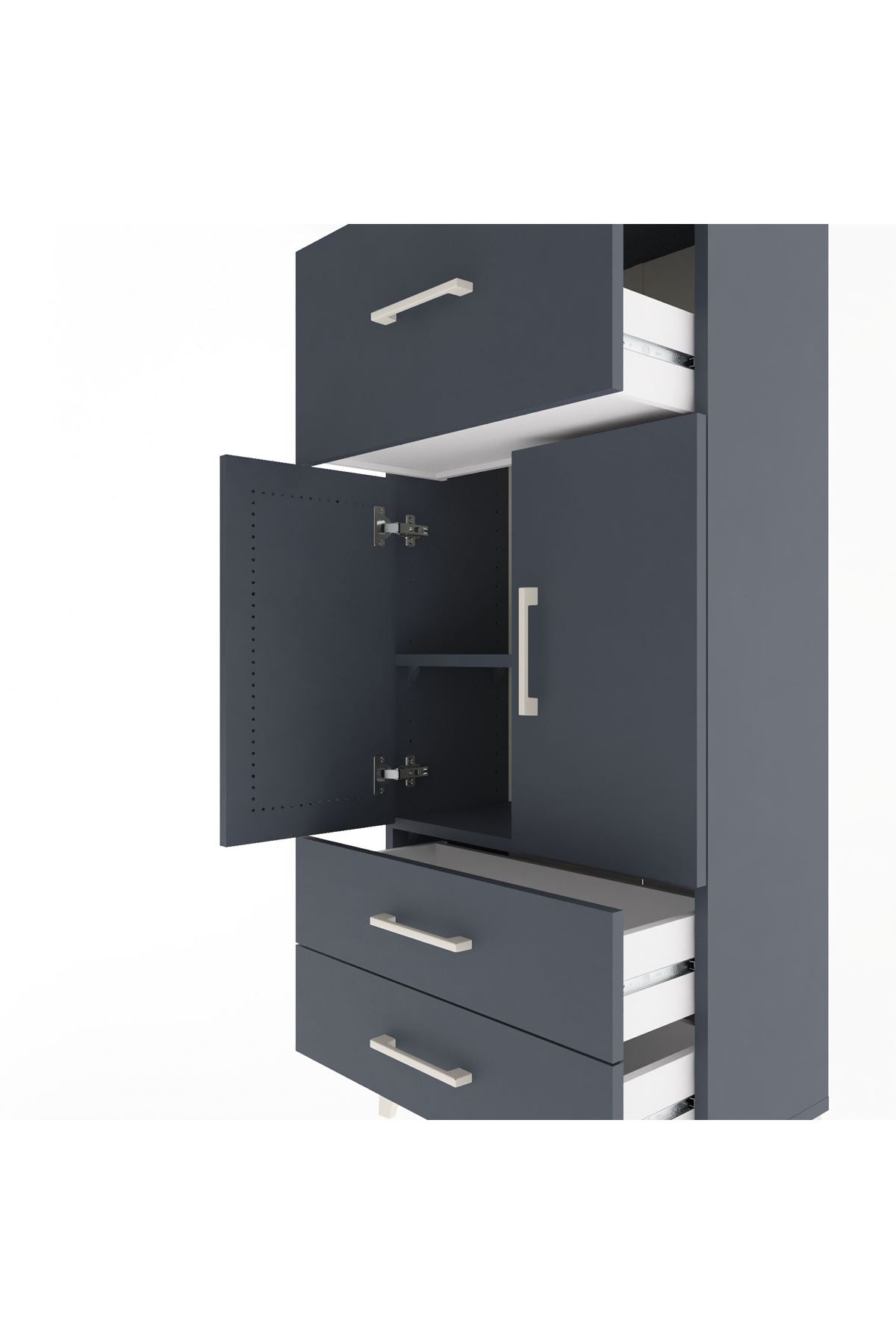 Arges Dolap 2 Raflı 3 Çekmeceli 2 Kapaklı 60x30x134 - S17M092V5A