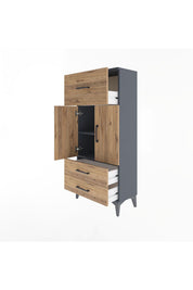 Arges Dolap 2 Raflı 3 Çekmeceli 2 Kapaklı 60x30x134 - S17M092V6A