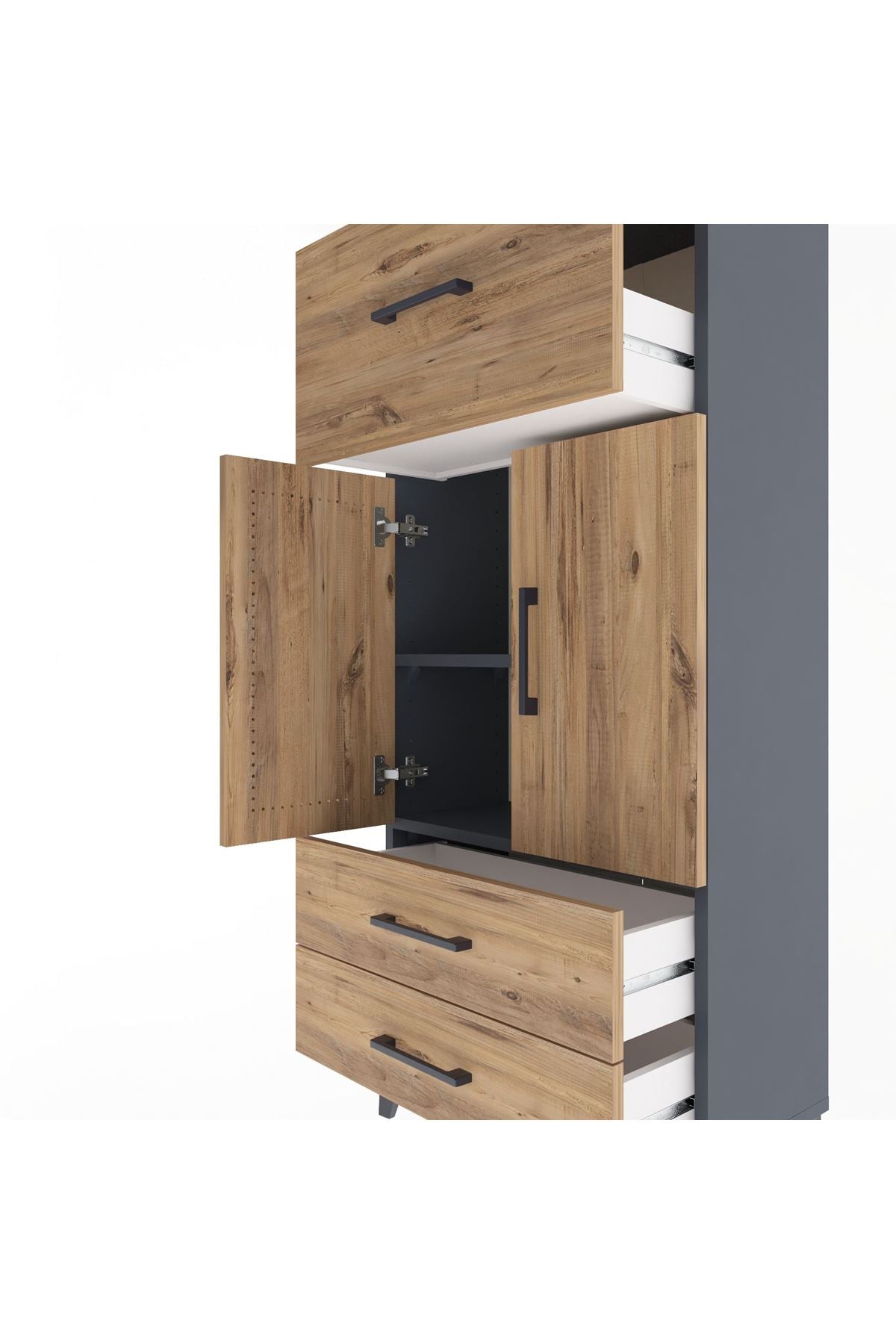 Arges Dolap 2 Raflı 3 Çekmeceli 2 Kapaklı 60x30x134 - S17M092V6A