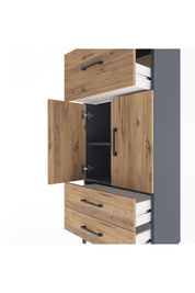 Arges Dolap 2 Raflı 3 Çekmeceli 2 Kapaklı 60x30x134 - S17M092V6A