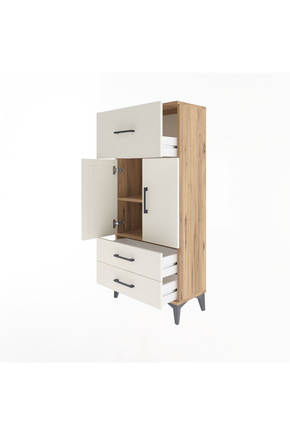 Arges Dolap 2 Raflı 3 Çekmeceli 2 Kapaklı 60x30x134 - S17M092V7A
