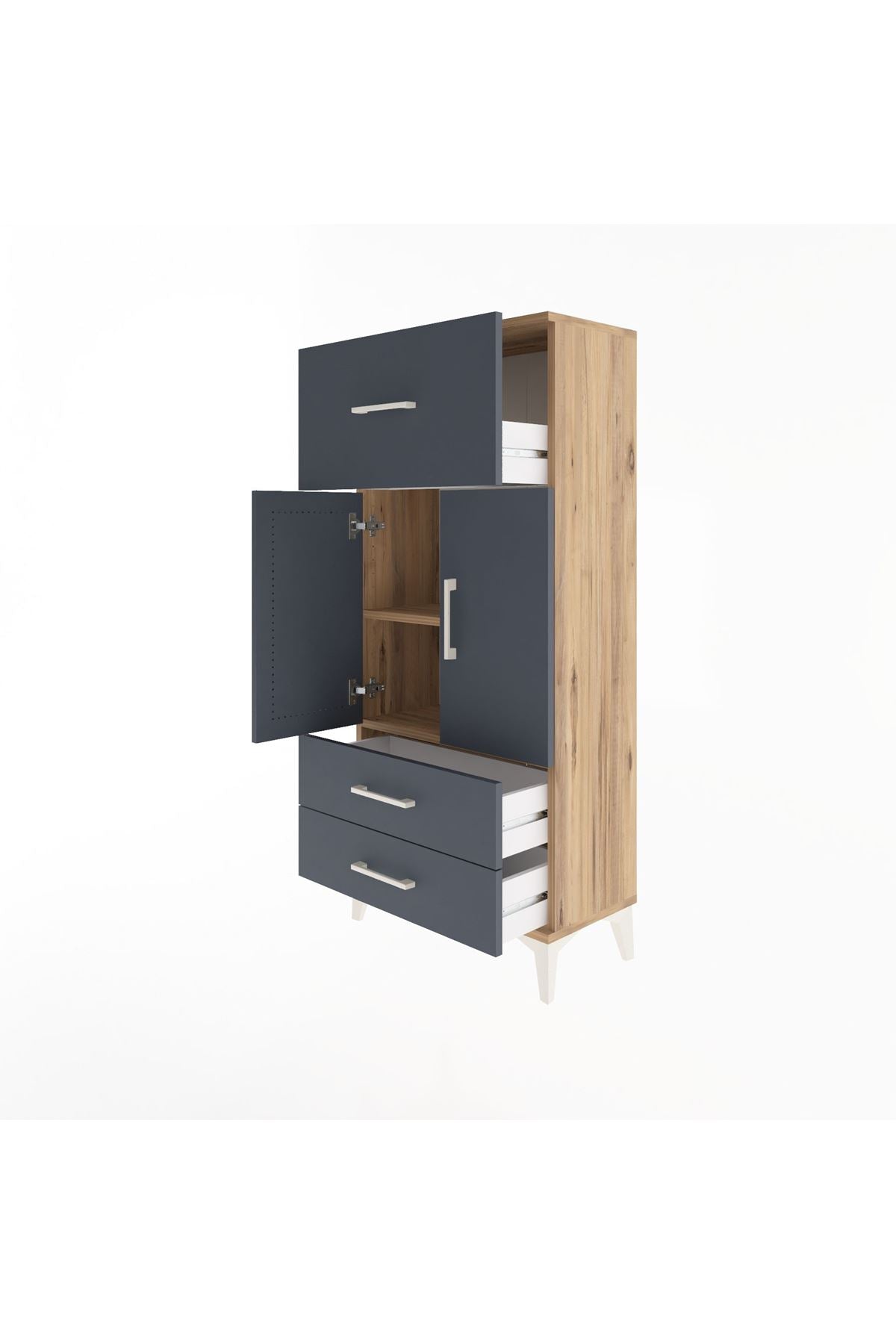 Arges Dolap 2 Raflı 3 Çekmeceli 2 Kapaklı 60x30x134 - S17M092V8A