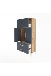 Arges Dolap 2 Raflı 3 Çekmeceli 2 Kapaklı 60x30x134 - S17M092V8A